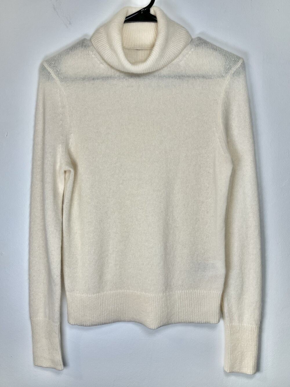 Banana Republic 100% Cashmere Turtleneck Sweater Womens Size S Ivory Cream Knit